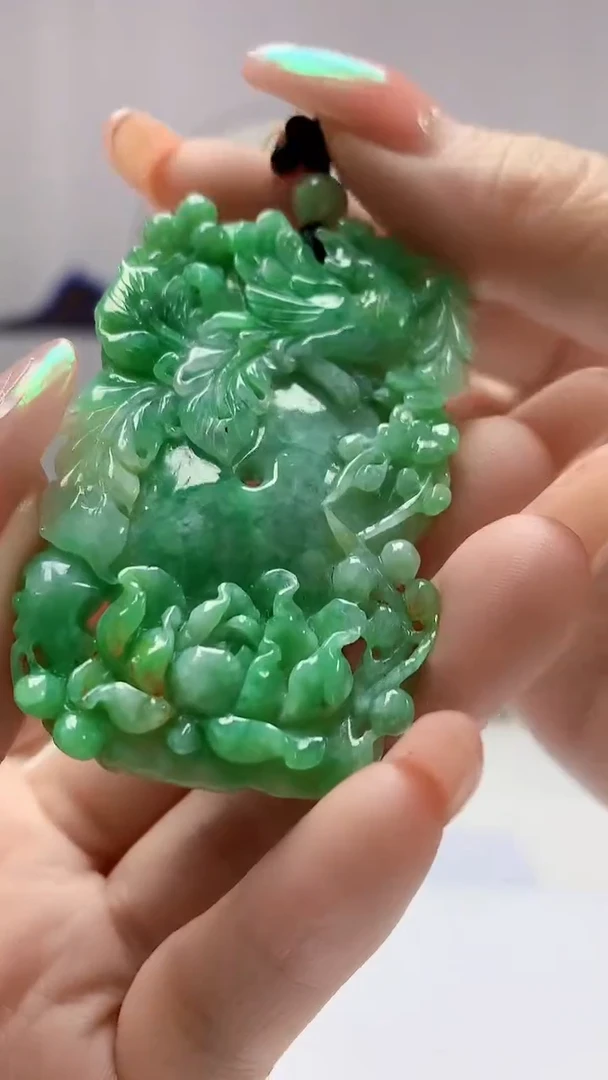 【闪购商品】定制翡翠未镶嵌5152DD-毛货挂件27