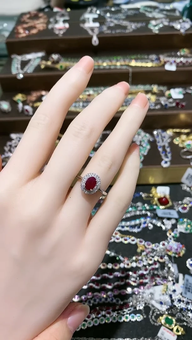 【闪购商品】红宝石戒指银S925镶嵌戒指