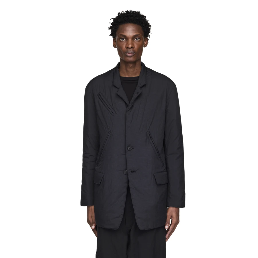 Y-3/Y-3（53-KB0044）黑色中长款时尚轻薄棉服外套
