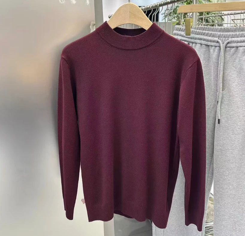 C2088#长袖静奢风上衣毛针织衫半高领衫加绒亮丝毛衣