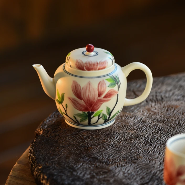 【闲亭雅叙】手绘玉兰花小品壶150ml