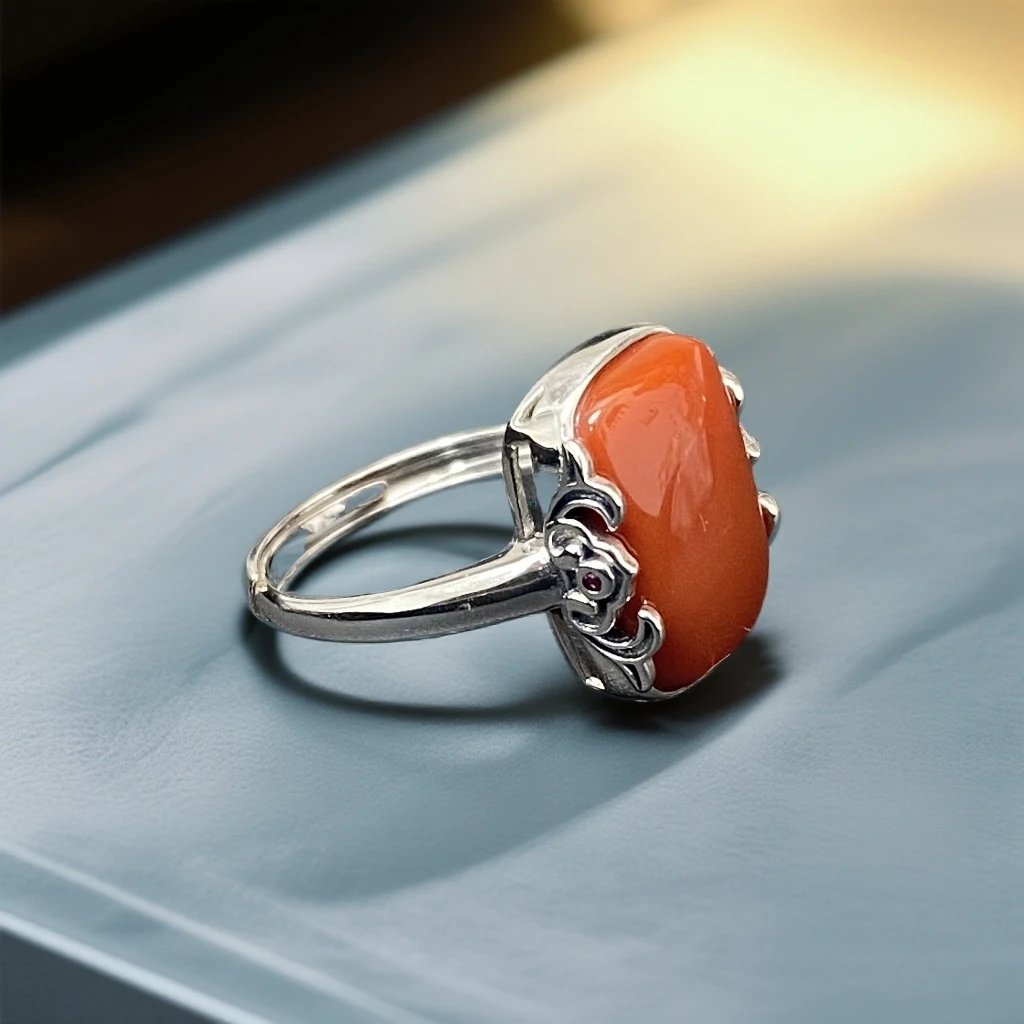 925银戒指 民族风镶嵌戒指 JZ00835