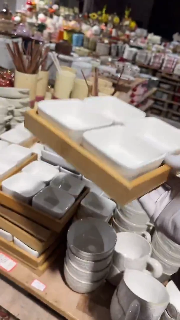 陶瓷方碗木托盘5件套微瑕 凑满20元包邮