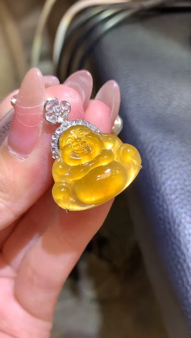 翡翠18K金镶嵌吊坠(不含链)172-佛公