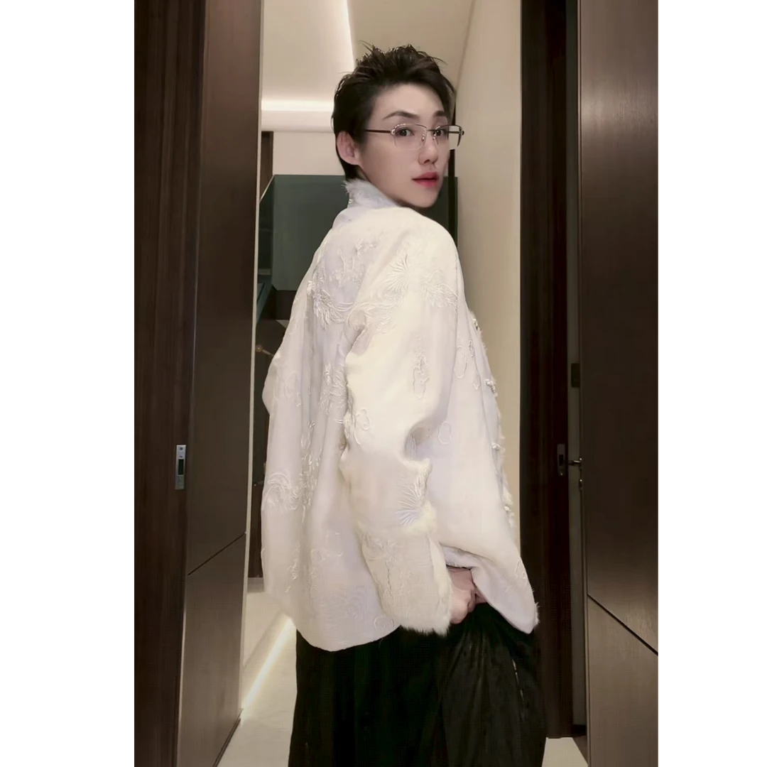 盘扣真丝提花 新中式国风水貂真皮草 外套 WT1081