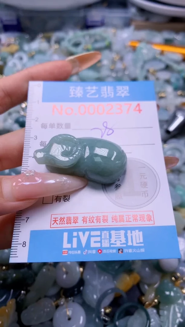 翡翠未镶嵌颈饰含绳0002374