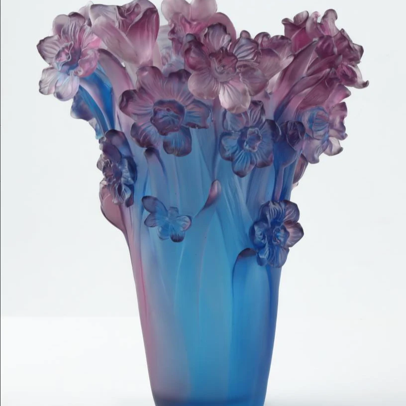 【奇居高端】法式轻奢古法琉璃立体水仙花花瓶家用客厅装饰