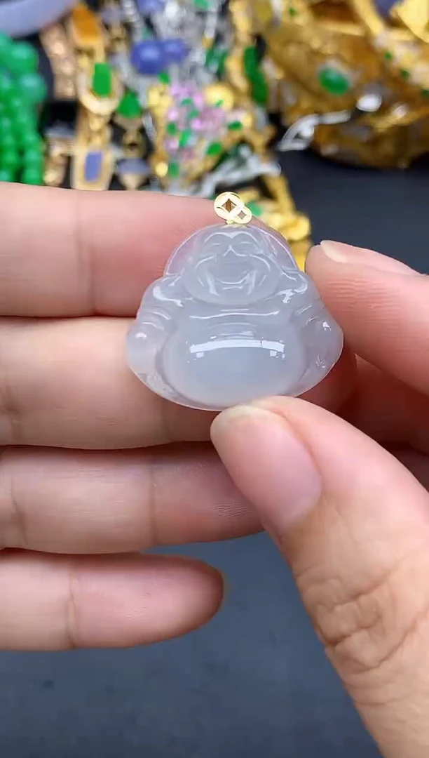 颈饰18K金镶嵌翡翠141-春日珠宝