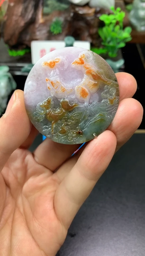 颈饰未镶嵌翡翠李*华三阳开泰