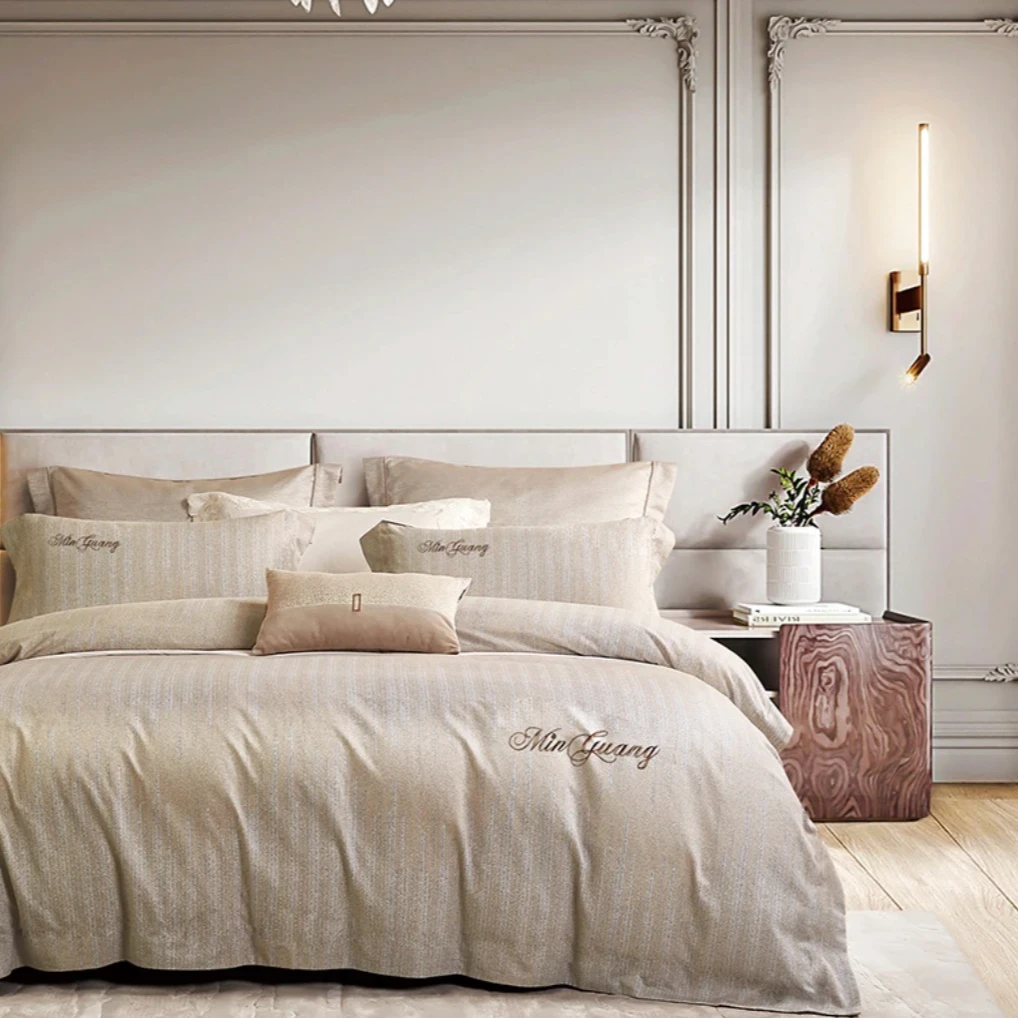 【磨毛套件】民光高支高密磨毛四件套 降温春季保暖 轻奢 刺绣 床品