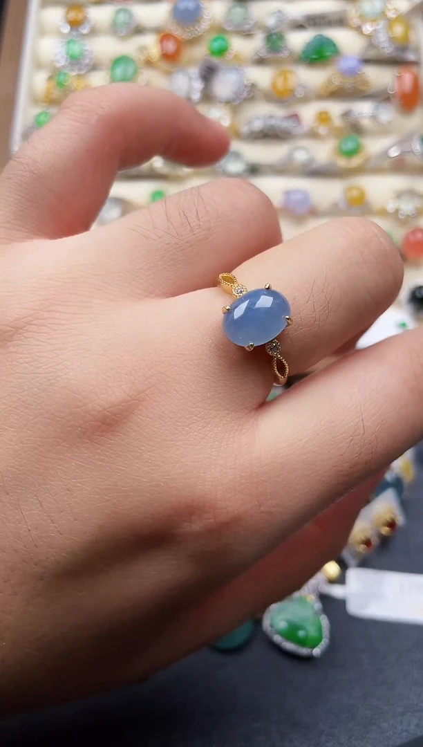 银S925镶嵌戒指翡翠宝**名1