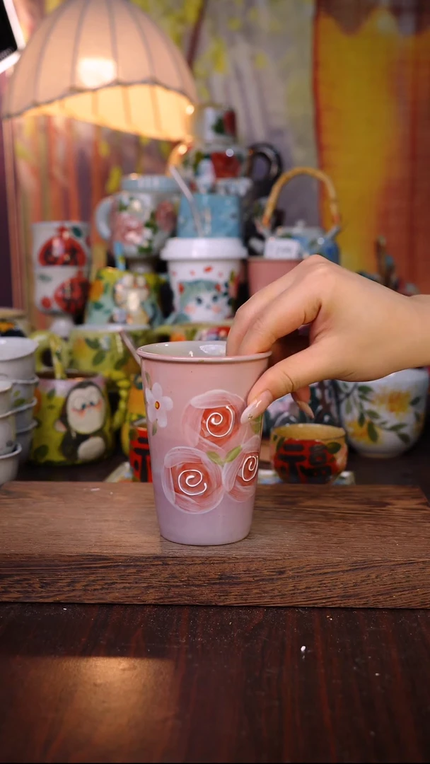 杯子陶泥垚手作 景德镇手工手绘陶瓷器物