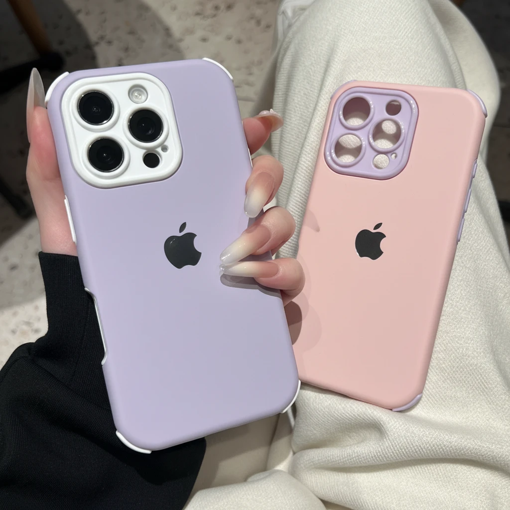 高级撞色肤感二合一适用苹果17promax手机壳iPhone16简约15防摔13