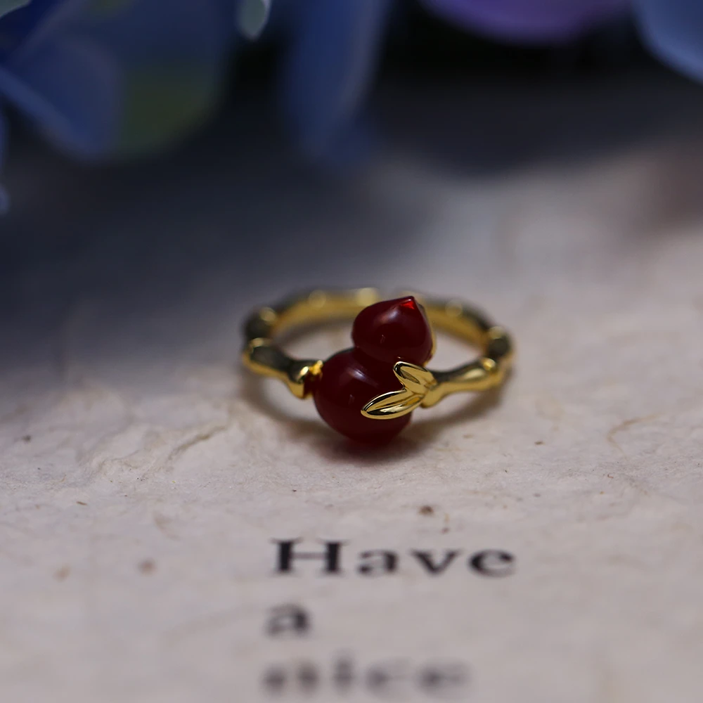 铜合金戒指 红色葫芦时尚百搭高级感戒指-8223