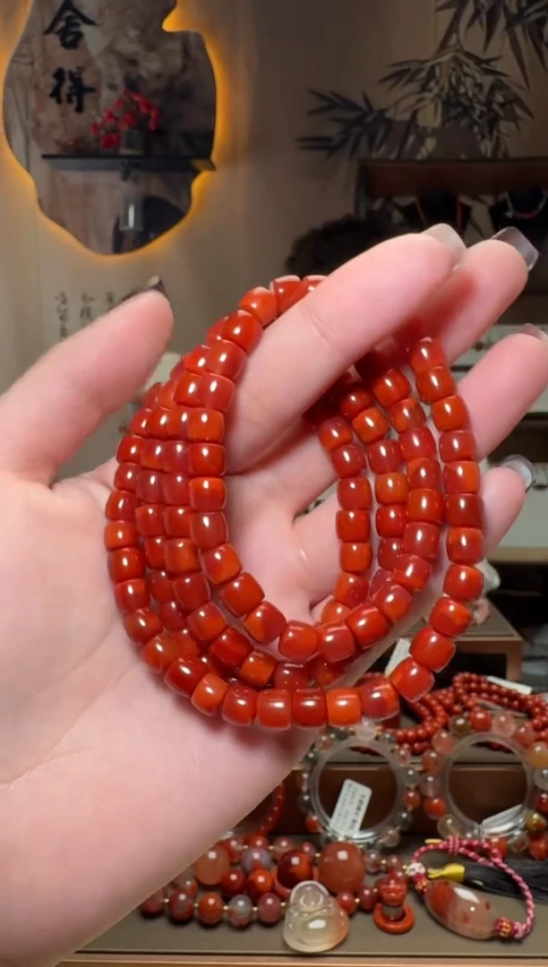 未镶嵌原矿无优化无注胶手链南红玛瑙一条约7mm