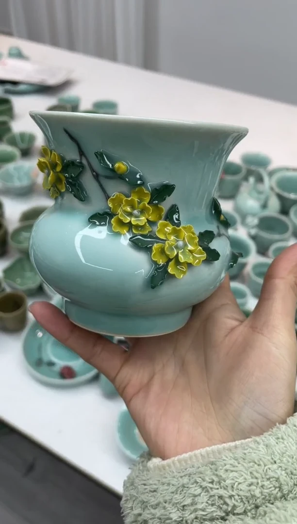慧仙青瓷手工捏花  源头厂家特价福利