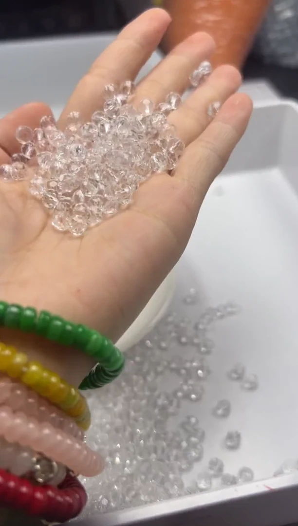 未镶嵌颈饰水晶W900白水切面算盘6mm*30颗