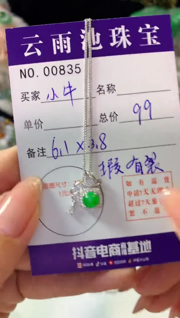 颈饰银S925镶嵌翡翠E***?翡翠