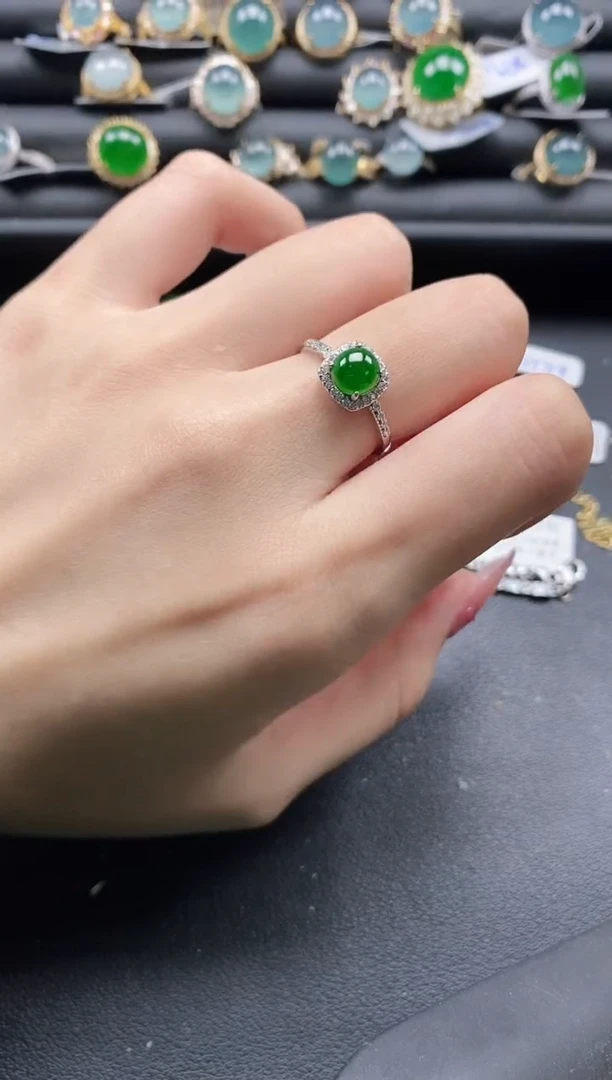 【闪购商品】翡翠戒指银S925镶嵌1111