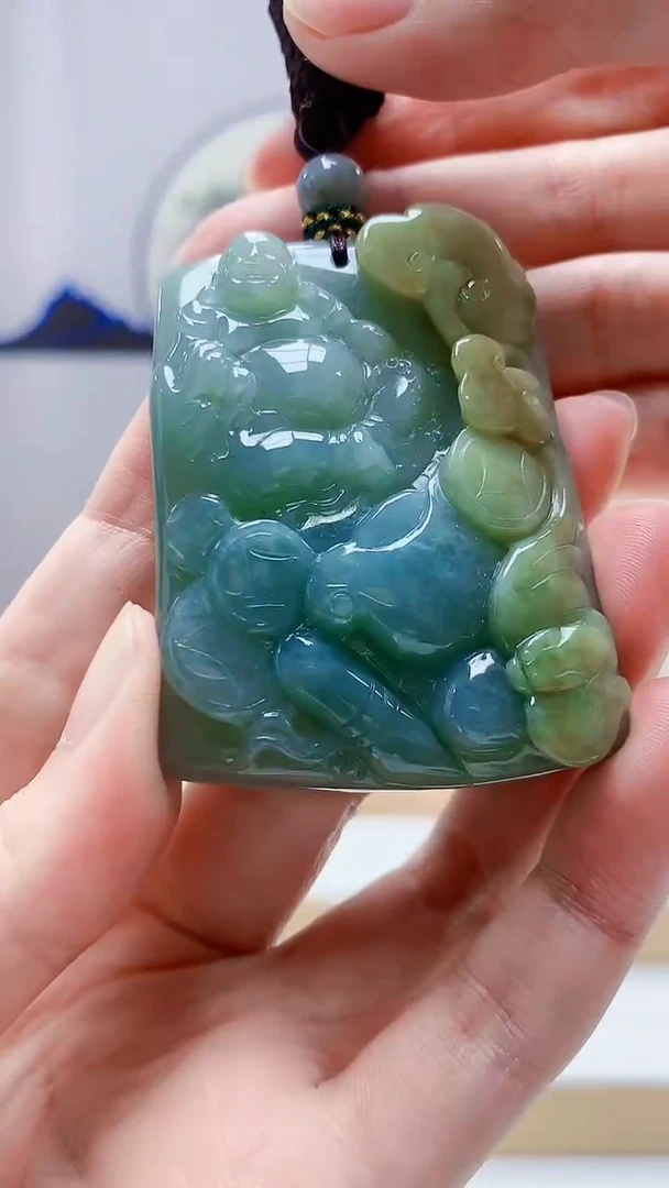 未镶嵌定制翡翠4917zm-毛货挂件佛公93