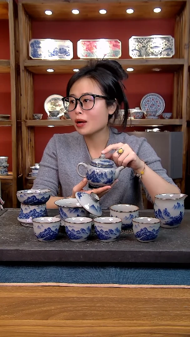 简装家用款9件套 老陶泥开片纹陶瓷茶具