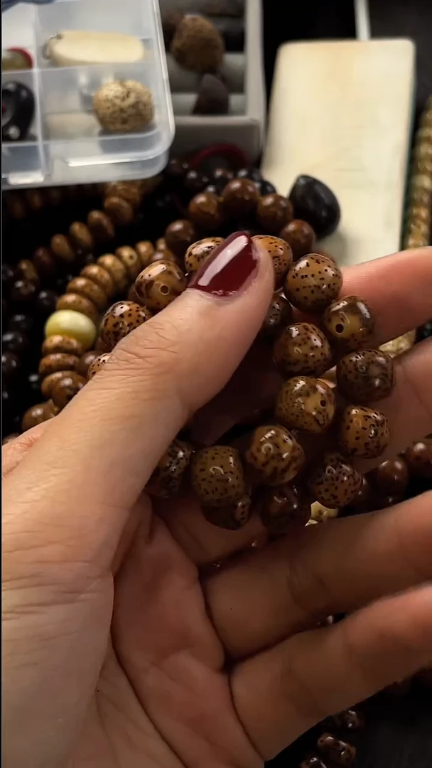 手串星月菩提精工级浅珀金桶珠10*9手串