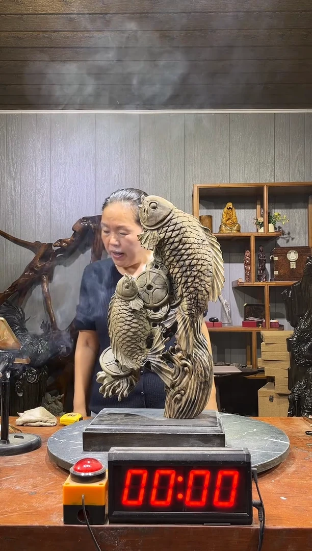 金丝楠倪*年年有余摆件