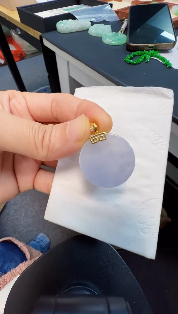 吊坠(不含链)18K金镶嵌翡翠1980