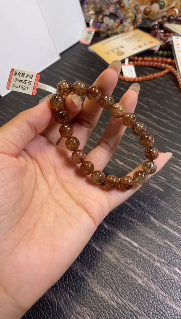 水晶手链未镶嵌10±/x-864【黑金超