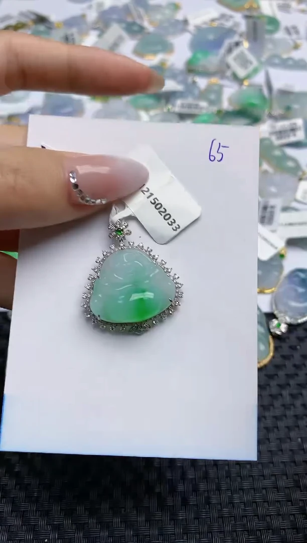 【闪购商品】翡翠颈饰18K金镶嵌 天然翡翠A货