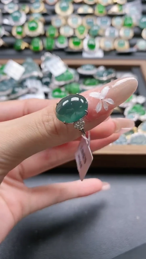 【闪购商品】翡翠戒指银S925镶嵌51151