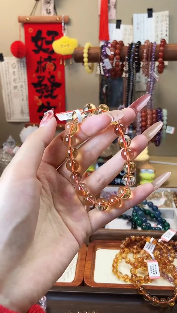 【闪购商品】水晶手串未镶嵌巴西暴力黄水晶10mm