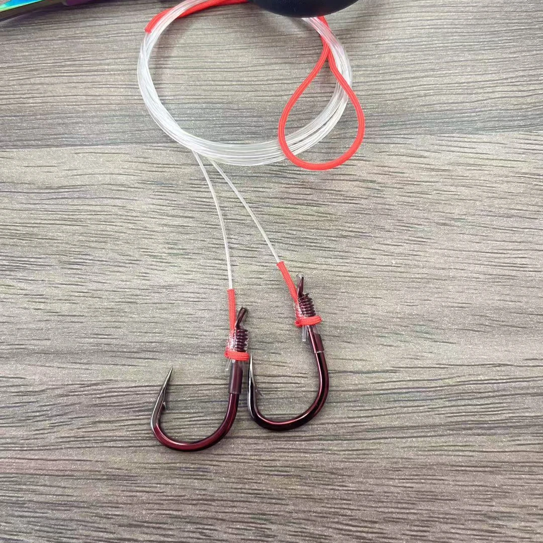 拍5副包邮正品骨刺A4无铅跑铅灵顿高强度青鱼子线双钩鱼钩成品