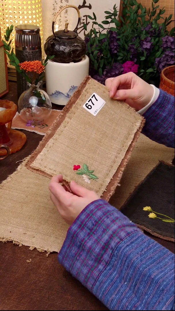 @****虹 Cici手作刺子绣柿染壶垫杯垫677