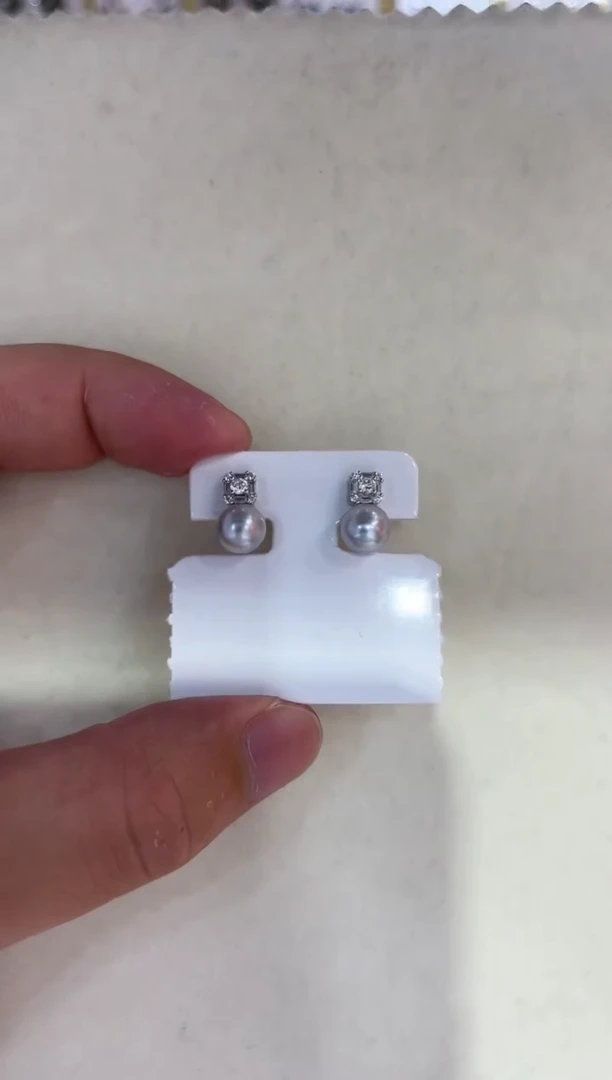 银S925镶嵌海水珍珠耳饰清货