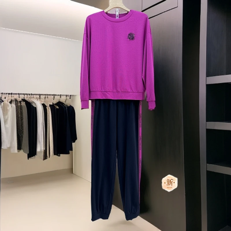 JIRUIMAN/吉瑞曼春秋纯色上衣搭束脚裤两件套TK136