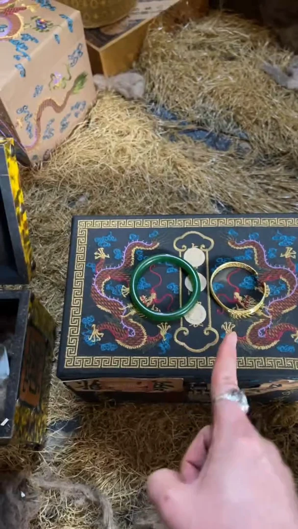木摆件高端精美大蓝龙刺绣盒一件链接