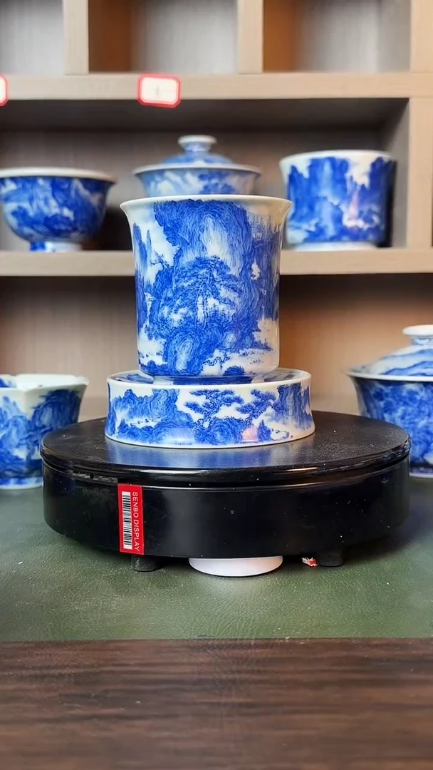精工青花宋画山水杯子
