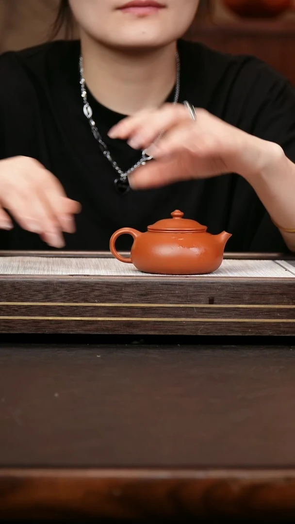 茶壶紫砂朱泥  寒江  全手工