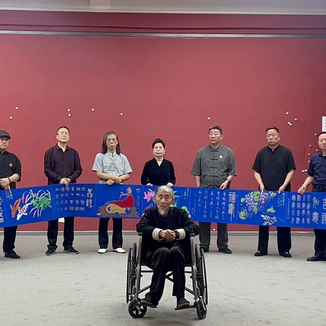 唐奈书法12位老师共创10米红木册页装裱书法国画绘手写字画书画