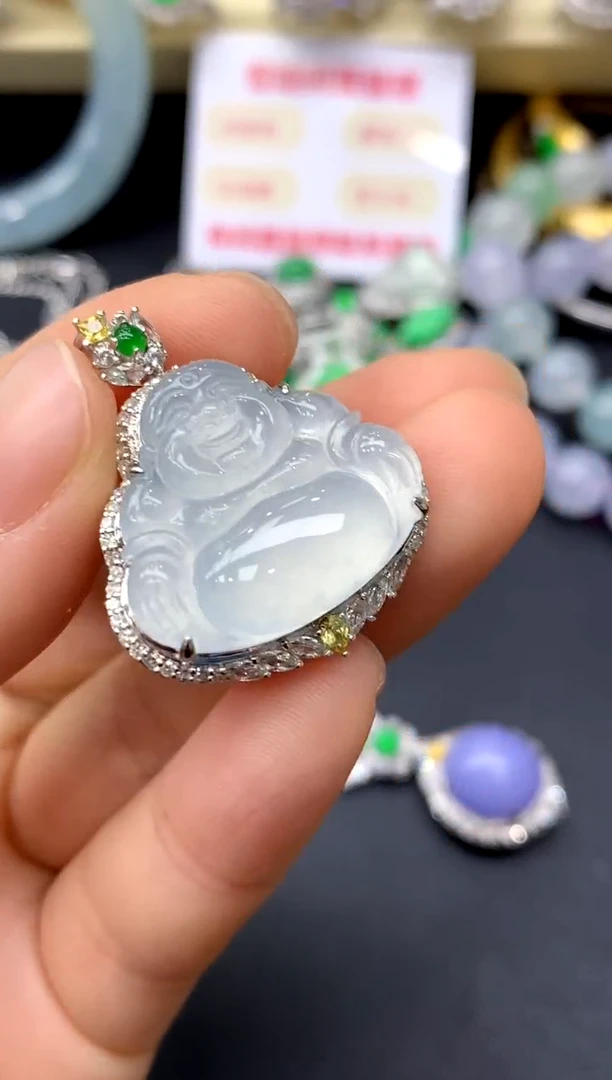 颈饰18K金镶嵌翡翠361-中国好珍宝