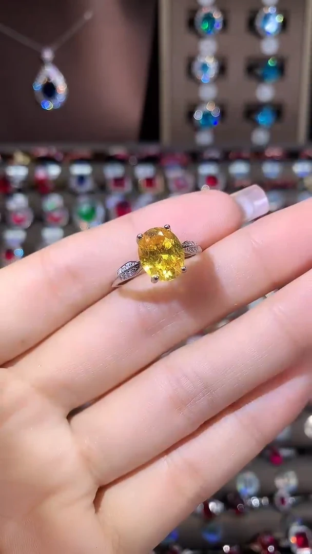 银S925镶嵌戒指碧玺810银色