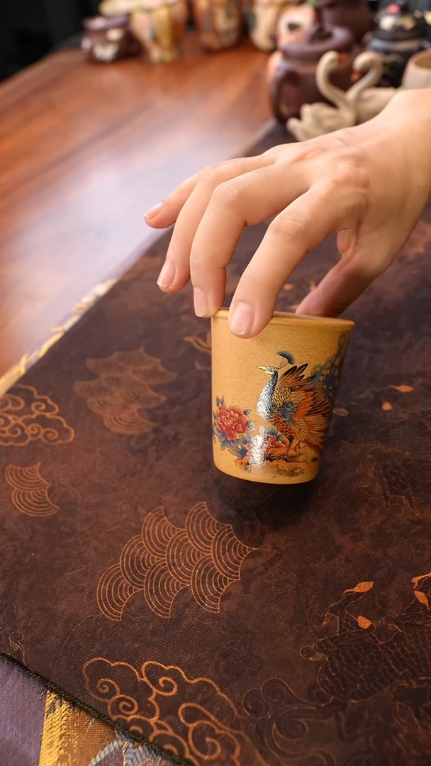 茶壶紫砂黄段孔雀杯