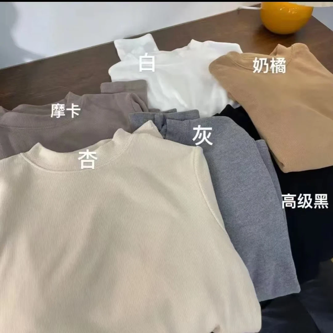 双面慕斯绒小立领软糯亲肤感秋冬长袖打底衫888111