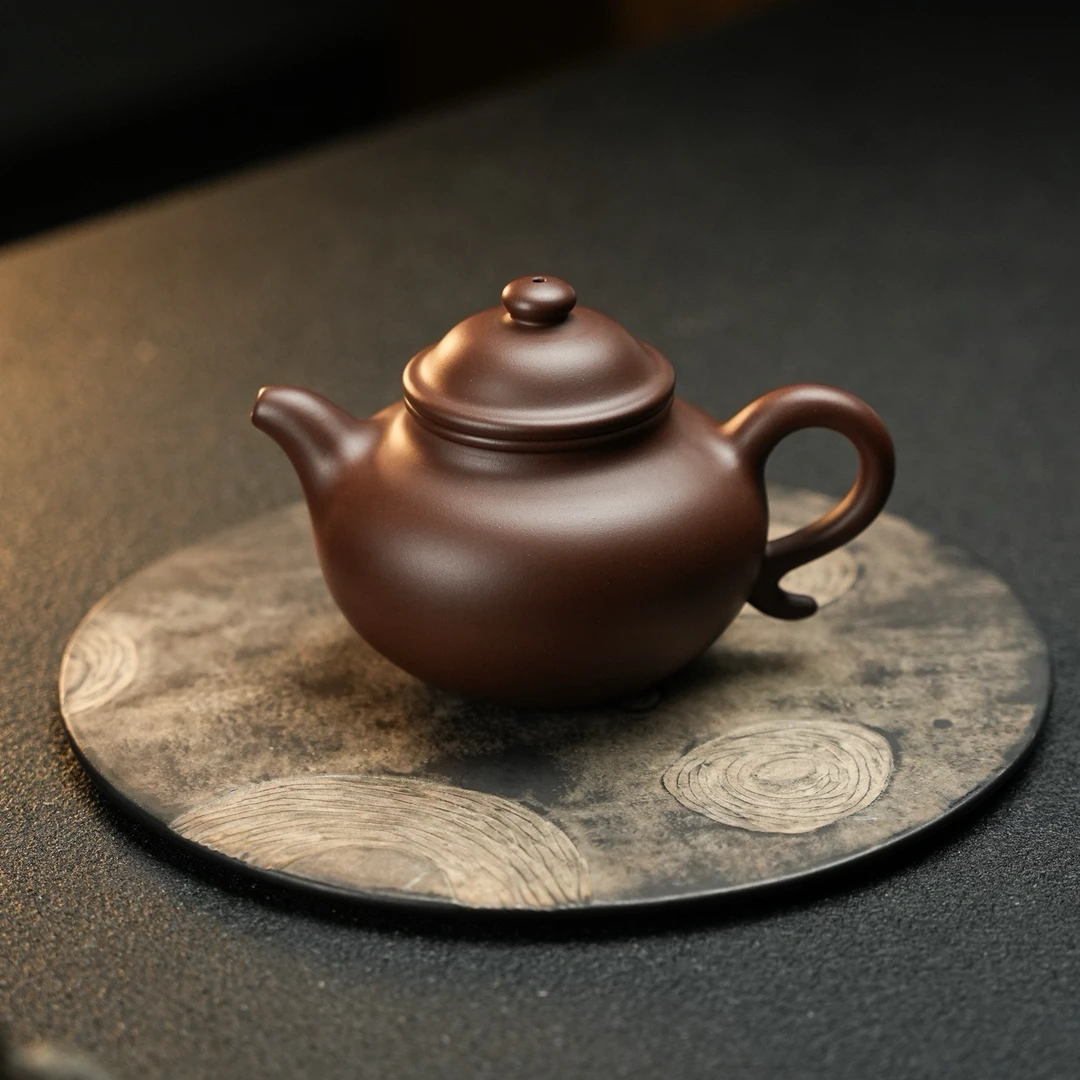 【利贞l莲子】原矿紫泥约380cc手工制宜兴紫砂茶壶MS