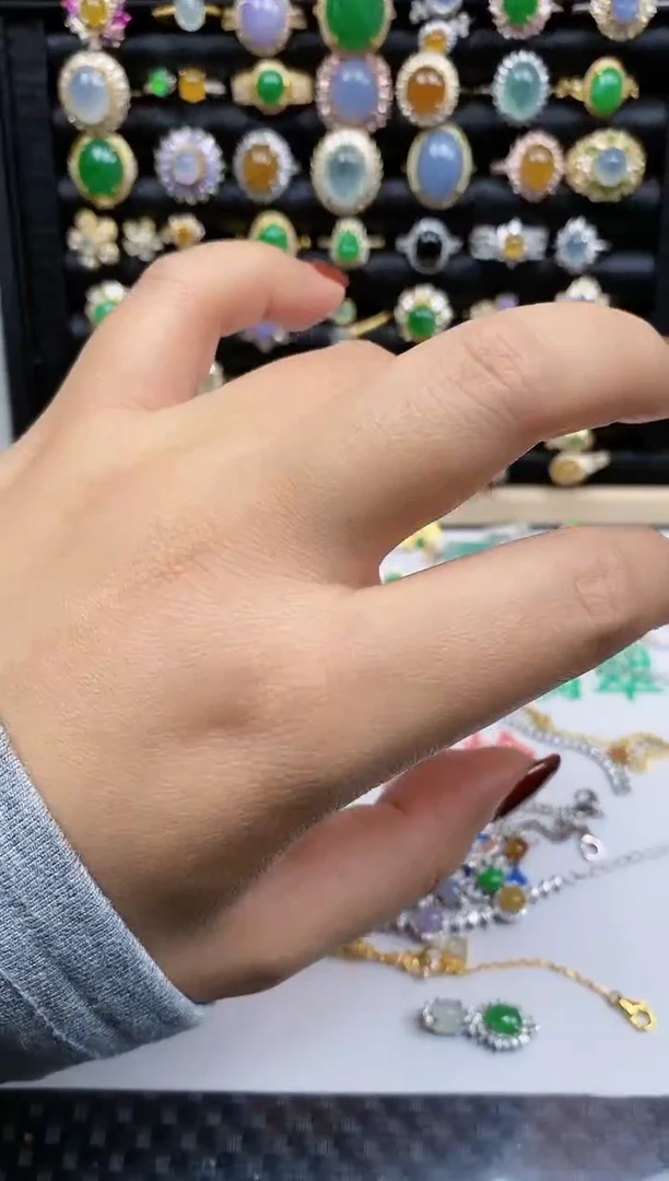 银S925镶嵌戒指翡翠482