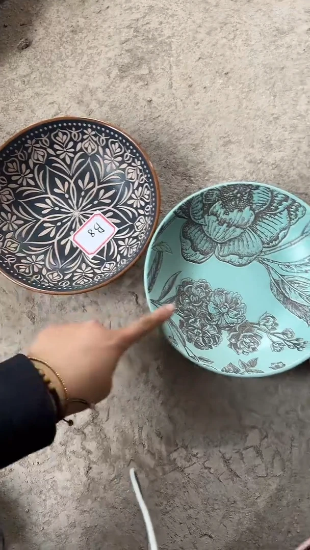 手工艺品钧瓷熊*?直播特惠八寸深盘两只装微瑕