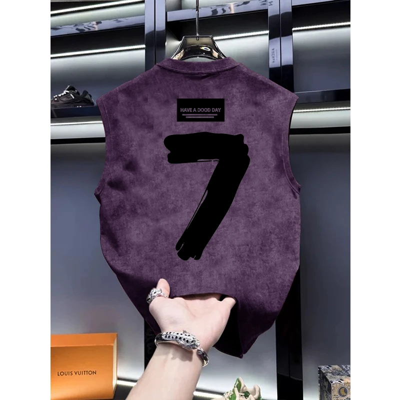 奥特莱斯~清仓捡漏国潮奥特莱斯男装背心夏季扎染无袖t恤宽松上衣