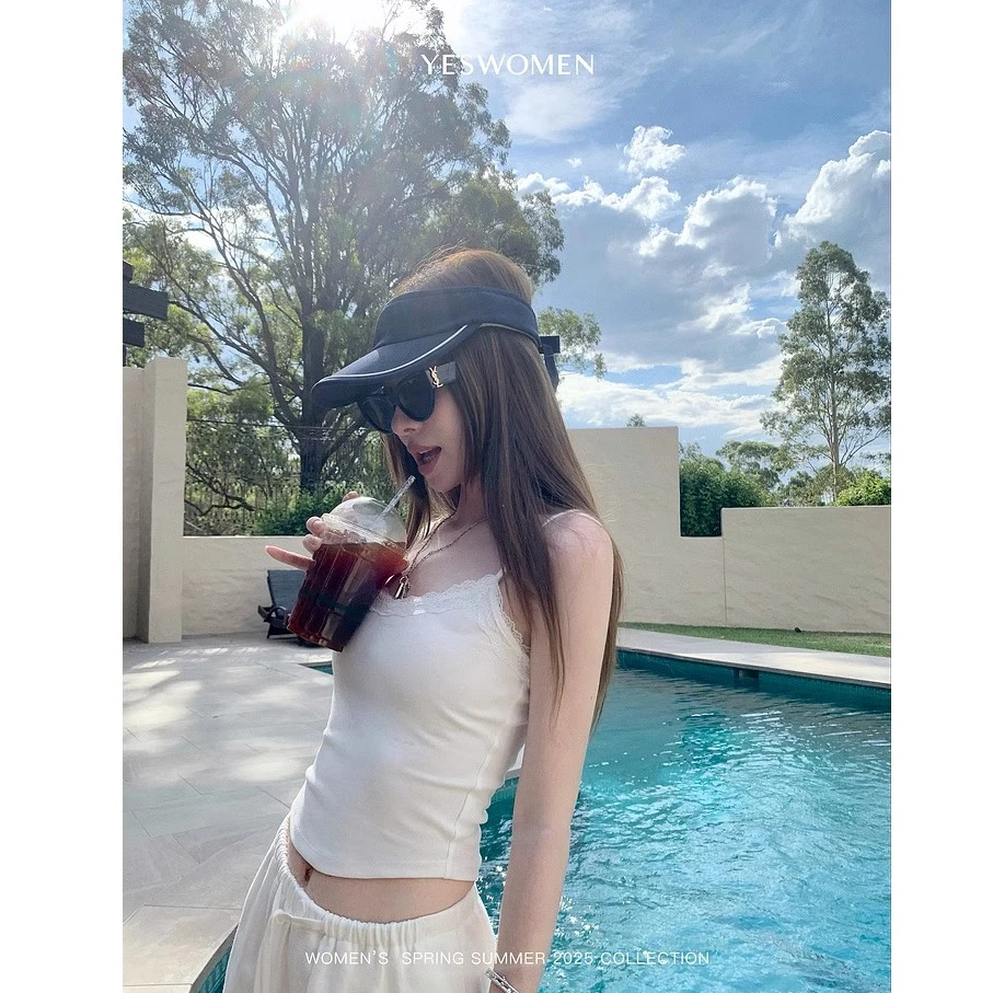 YESWOMEN白色温柔夏季蕾丝花边内搭吊带XYF6352F1206A