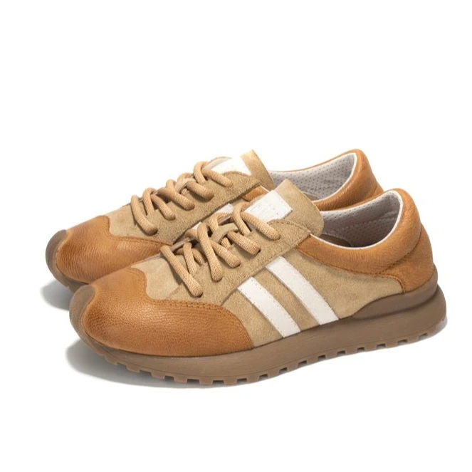 2025春季新款头层牛皮复古手工男鞋运动休闲百搭风软底软面5005-1